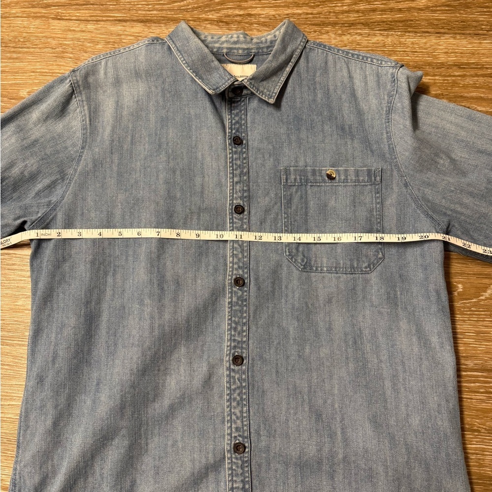 Modern Amusement Women Light Wash Denim Button Down Shirt Large Blue Coastal - Picture 7 of 9